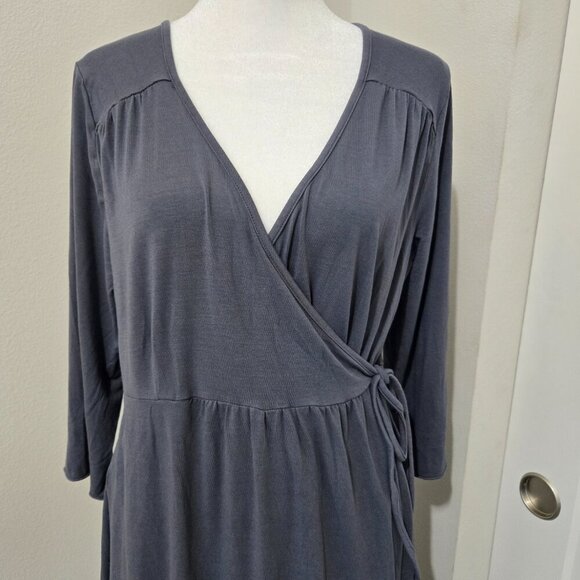 NWT Fresh Produce Midi Wrap Me Up Dress Oyster (med Gray) - Sz XL - Picture 4 of 11
